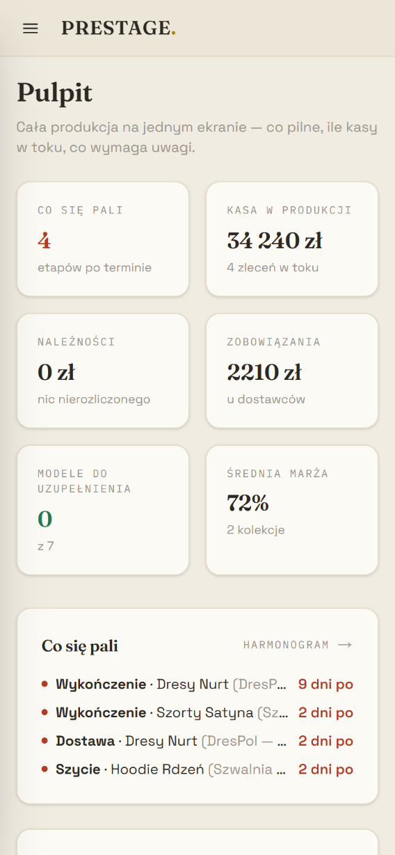 PRESTAGE na telefonie
